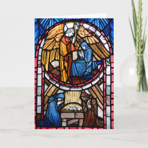Stained Glass Nativity Card