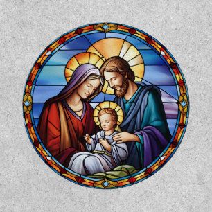 Stained Glass Nativity Christmas Patch