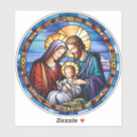 Stained Glass Nativity Christmas Sticker<br><div class="desc">Stained Glass Nativity Christmas</div>