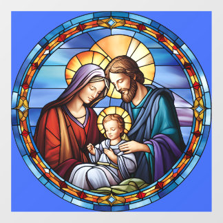 Stained Glass Nativity Christmas Window Cling