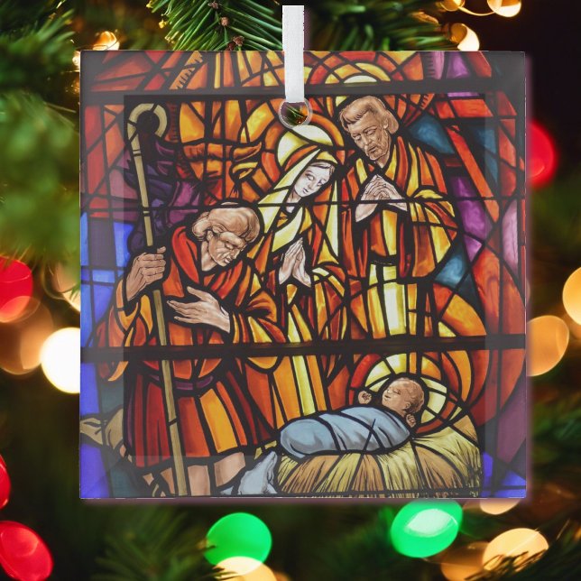 Stained Glass Nativity Image Baby Jesus Ornament (Creator Uploaded)