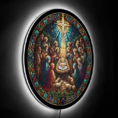 Stained Glass Nativity LED Sign (Angle)