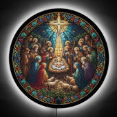 Stained Glass Nativity LED Sign (Front)