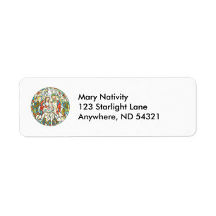 Stained Glass Nativity Painting Label