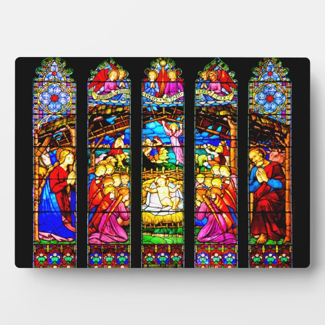Stained Glass Nativity Scene Plaque (Front)
