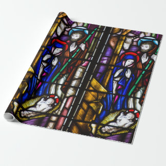 Stained Glass Nativity Wrapping Paper