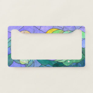 Stained Glass Ocean Waves Artistic Coastal pastel License Plate Frame