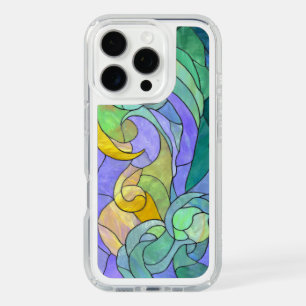 Stained Glass Ocean Waves Artistic Coastal pastel iPhone 16 Pro Case