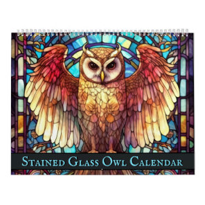 Stained Glass Owl Calendar