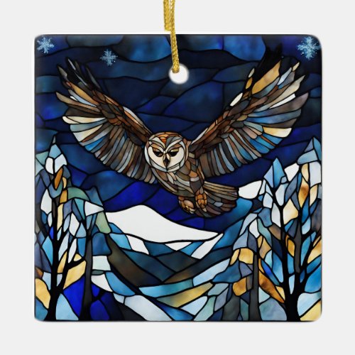 Stained Glass Owl Ornament