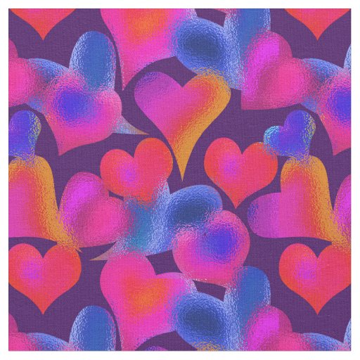 Stained Glass Painted Hearts | Valentine's Day Fabric
