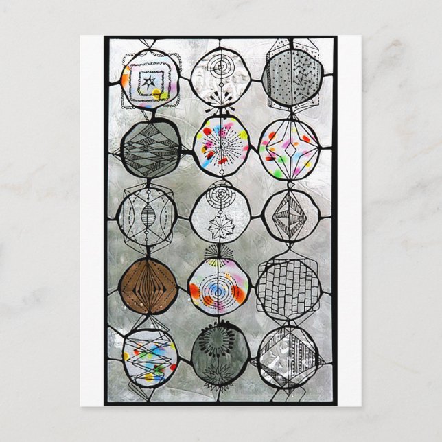 Stained glass painting postcard (Front)