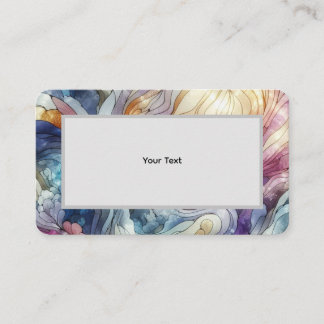 Stained glass pastel colourful abstract business card