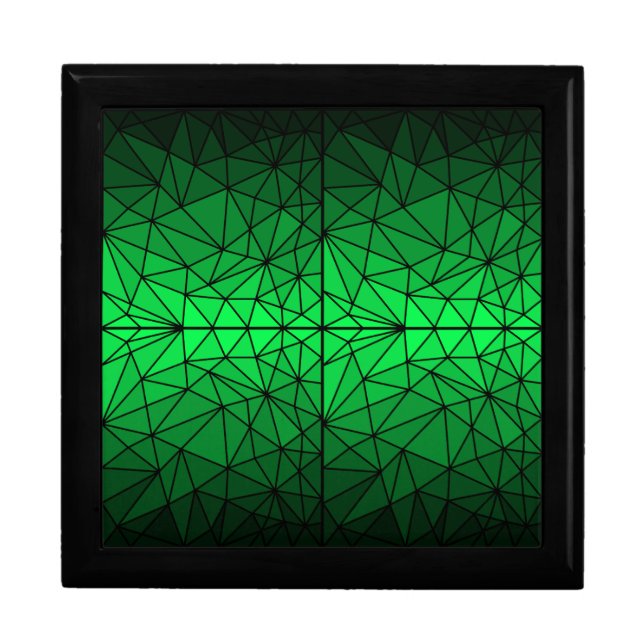 Stained glass pattern 01.Green.Black Line BG Gift Box (Front)