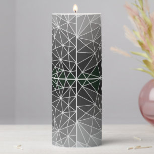 Stained glass pattern 03.Grey.Black Line BG Pillar Candle