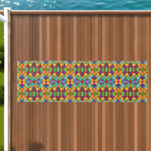 Stained Glass Pattern - Brightly Colored Tiles Outdoor Rug