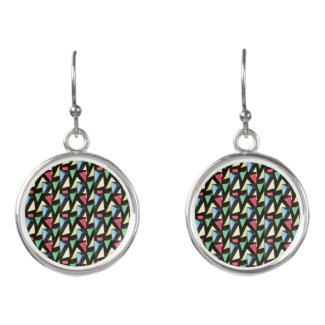 Stained Glass Pattern Christmas Colorful Earrings