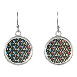 Stained Glass Pattern Christmas Colorful Earrings