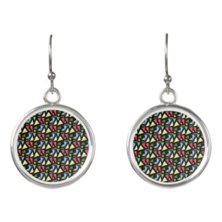 Stained Glass Pattern Christmas Earrings