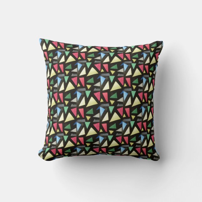 Stained Glass Pattern Christmas Throw Pillow (Front)