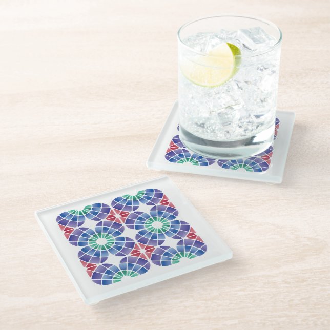 Stained Glass (Pattern - Daylight) Coaster (Angled)