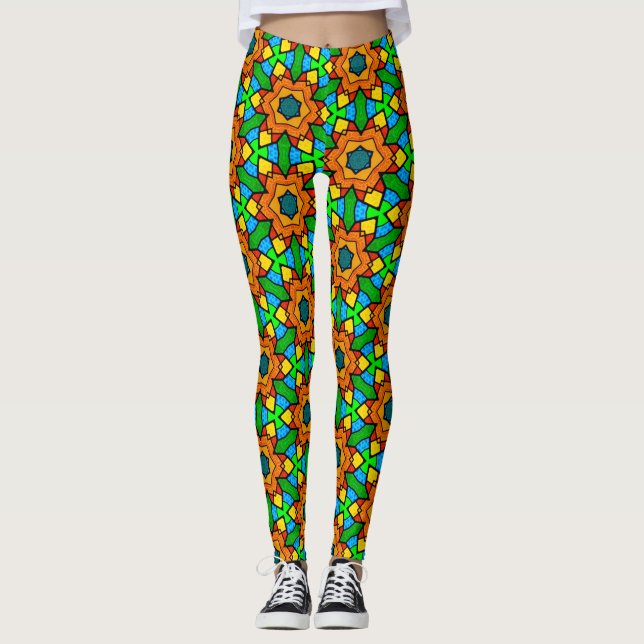 Stained Glass Pattern Leggings (Front)