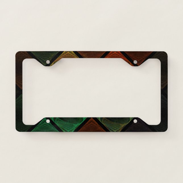 Stained Glass Pattern License Plate Frame (Front)