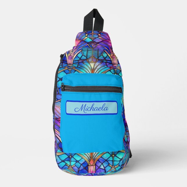 Stained Glass Patterned Personalized Sling Bag (Front)