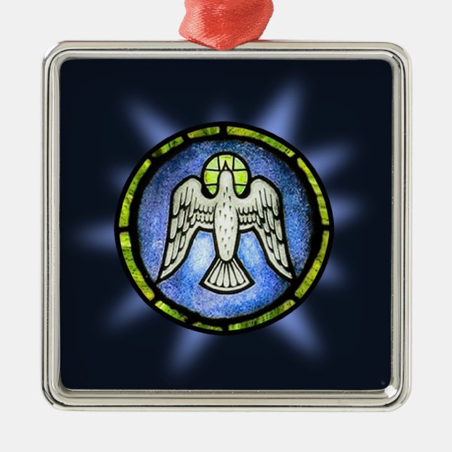 Stained Glass Peace Dove Ornament (Front)