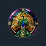 Stained Glass Peacock Button<br><div class="desc">A bright design that everyone will love.</div>