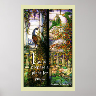 Stained Glass Peacock Heavenly Place for You Poster