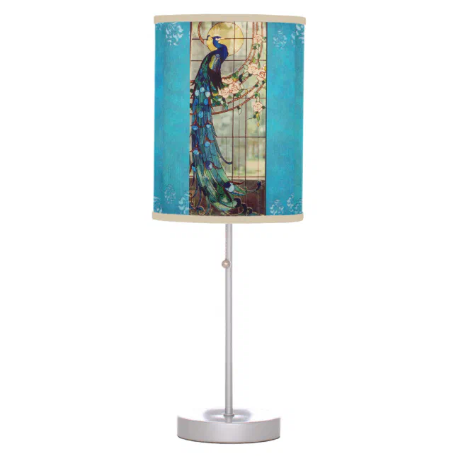 Stained Glass Peacock Table Lamp Zazzle