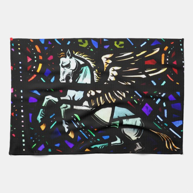 Stained Glass Pegasus Towel (Horizontal)