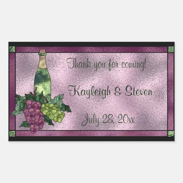 Stained Glass Personalized Rectangular Sticker (Front)