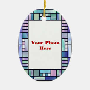 Stained Glass Photo Frame Ceramic Ornament