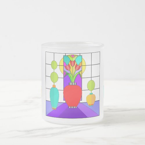 Stained Glass Picture Window frosted mug