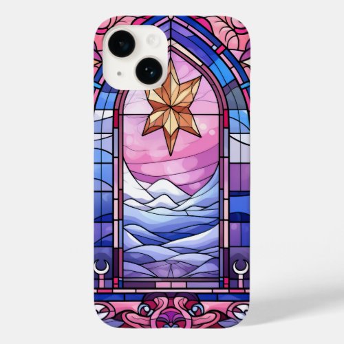 Stained glass pink Christmas star Case_Mate  Case_Mate iPhone 14 Case