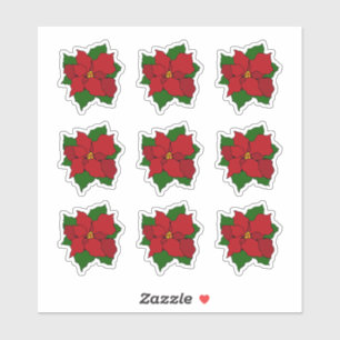 Stained-Glass Poinsettia Sticker