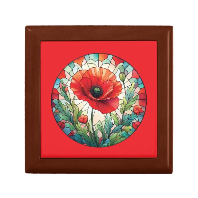 Stained Glass Poppy Gift Box (Front)