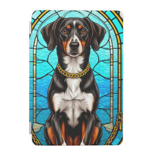 Stained Glass Portrait of a Dog With Gold Chain iPad Mini Cover