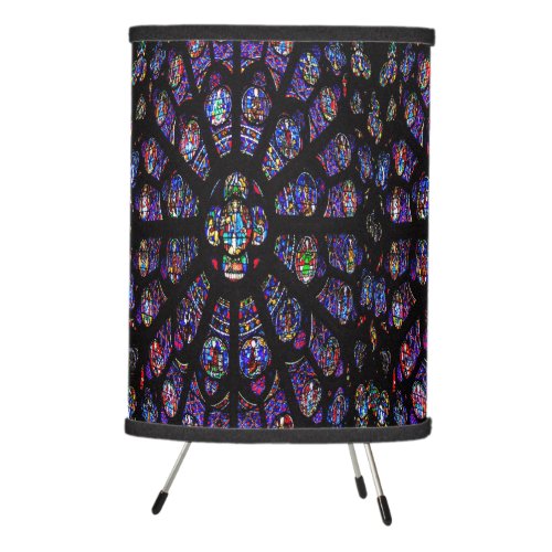 Stained Glass print Tripod Lamp