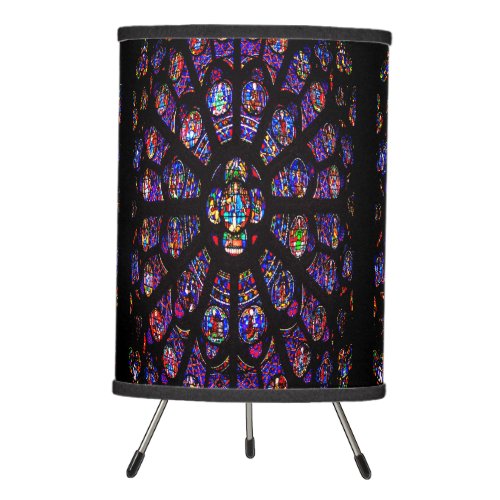 Stained Glass print Tripod Lamp