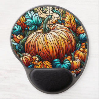 Stained Glass Pumpkin Art Gel Mouse Pad
