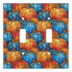 Stained Glass Pumpkin Field Light Switch Cover