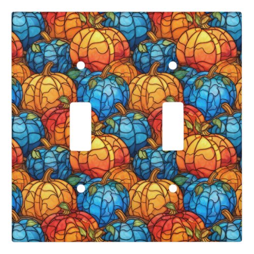Stained Glass Pumpkin Field  Light Switch Cover