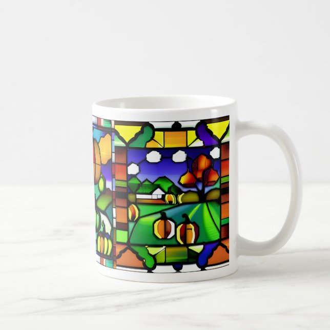Stained Glass Pumpkin Patch Mug (Right)
