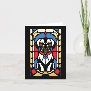 stained glass pup dog letterpress thank you card
