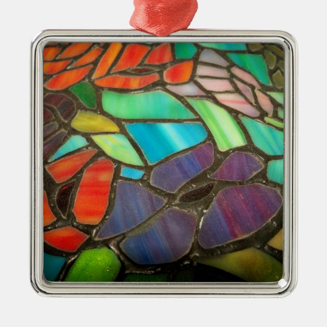 Stained Glass Purple Flower Ornament (Front)