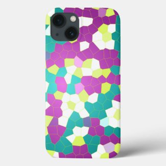 Stained glass Purple Lime Teal Mosaic Abstract