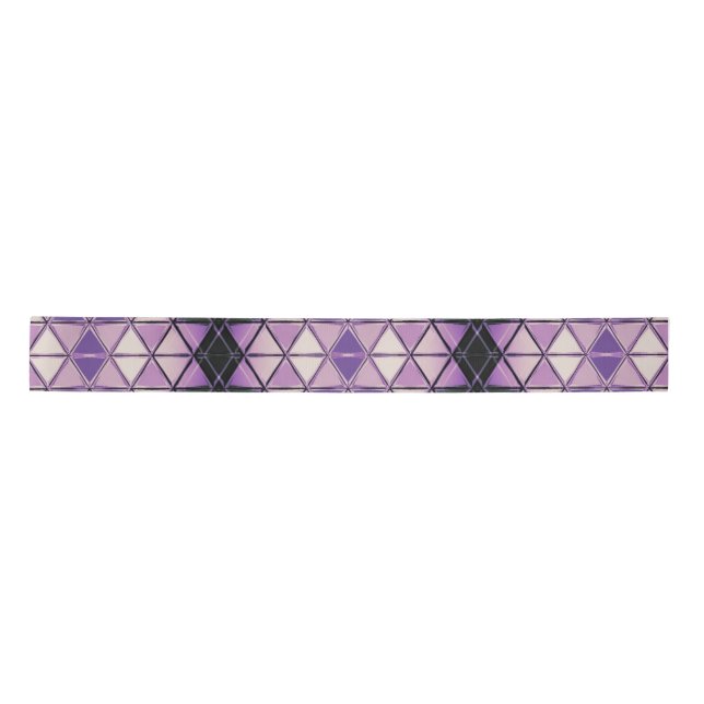 Stained Glass Purple Snowflake Satin Ribbon (Front)